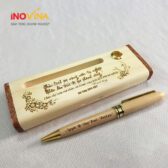 BỘ BÚT GỖ KHẮC TÊN, LOGO LÀM QUÀ TẶNG BG-013124