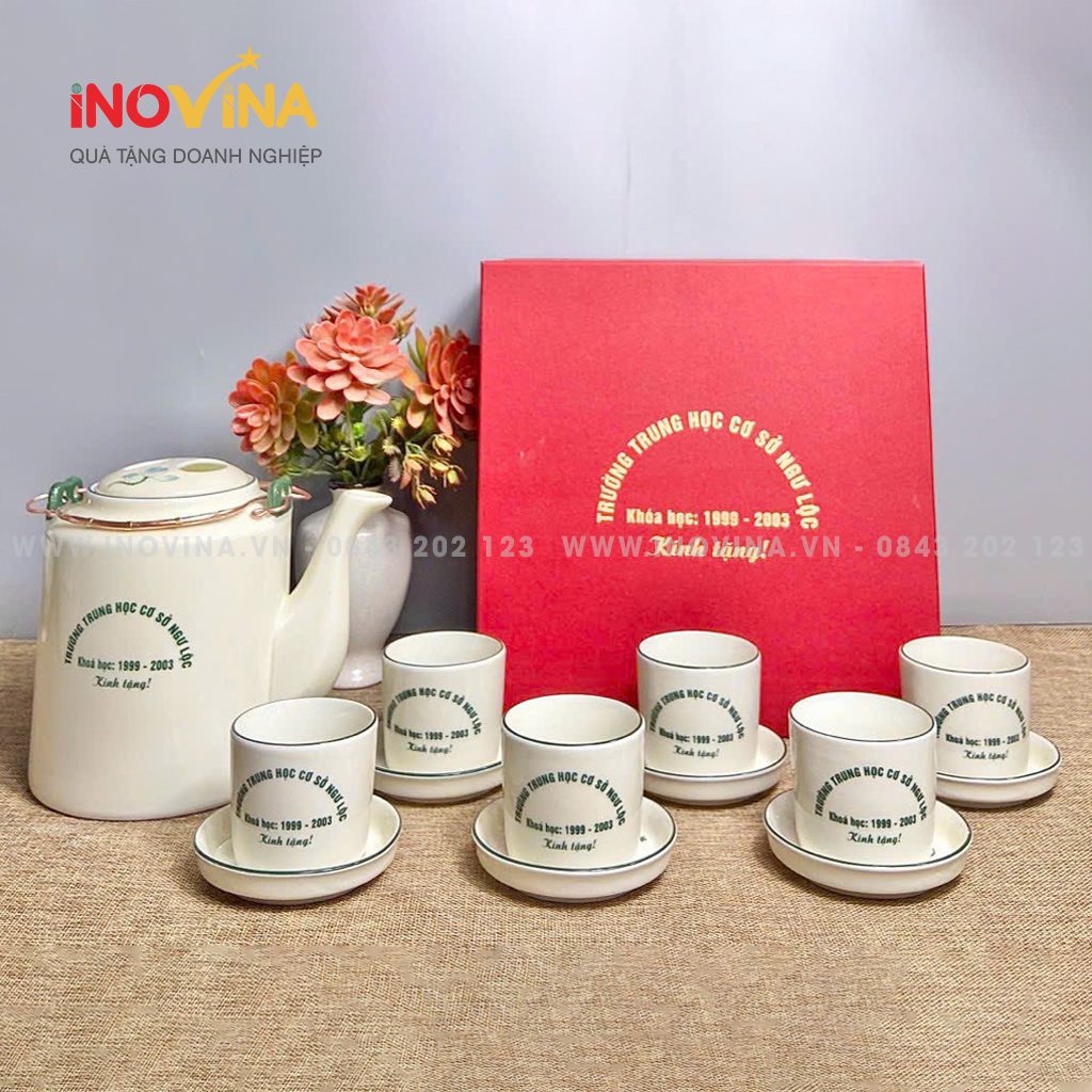 Bộ Ấm Chén In logo Quà Tặng Doanh Nghiệp Uy Tín Giá Tốt