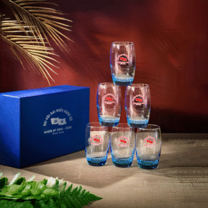 Bộ 6 Cốc Thuỷ Tinh Quà Tặng Đại Hội Đảng In Logo Theo Yêu Cầu