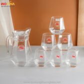Bộ Bình Ly Thủy Tinh In Logo LTT-01060225 Bộ bình ly thủy tinh in logo
