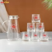 Bộ Bình Ly Thủy Tinh In Logo LTT-01060225 Bộ bình ly thủy tinh in logo
