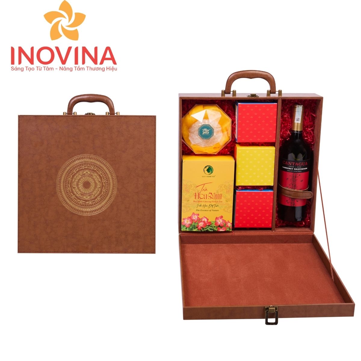 Hộp quà Tết Hộp Da Trống Đồng hộp quà tết hộp da trống đồng set 22