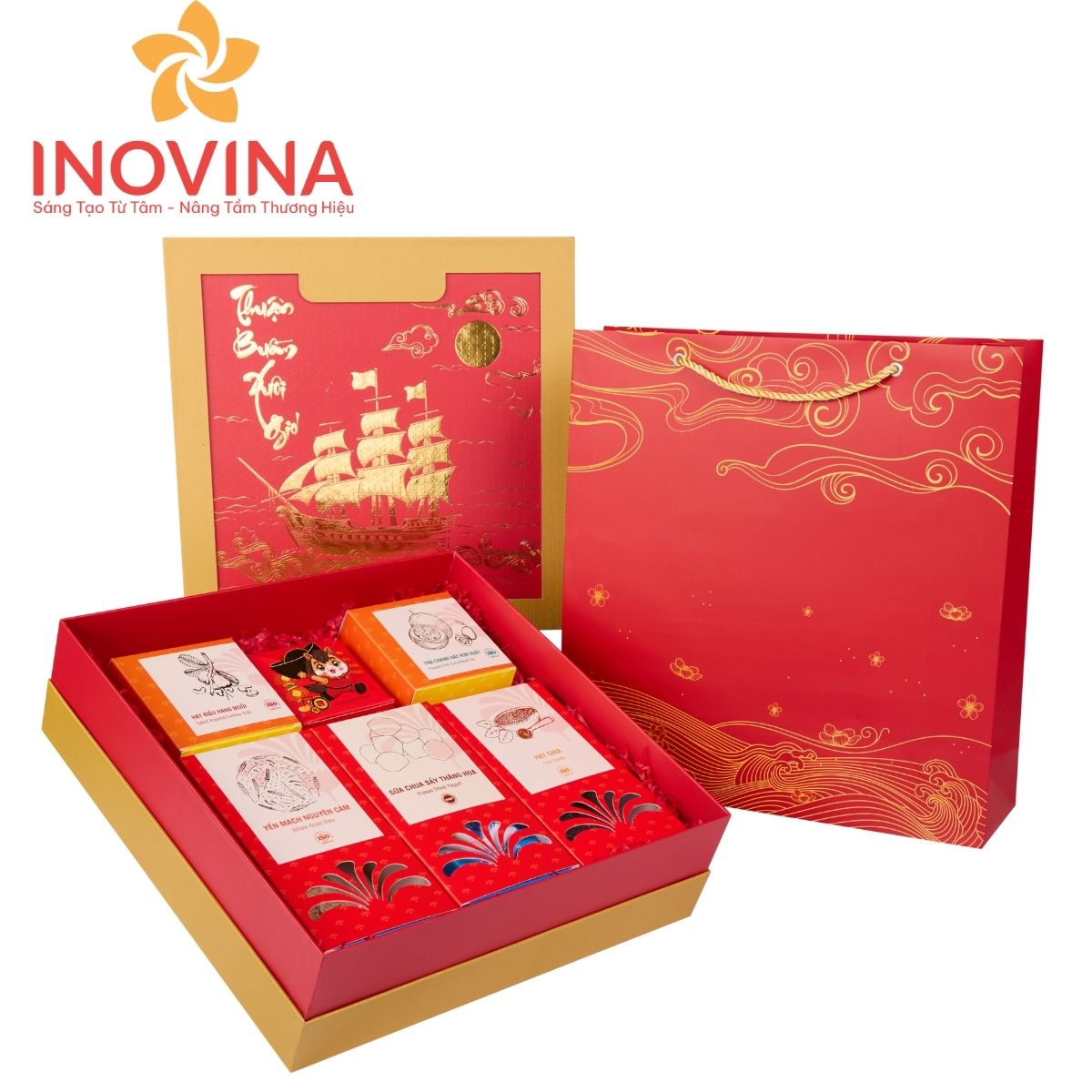 Hộp quà Tết Thuận Buồm Xuôi Gió hộp quà thuận buồm xuôi gió set 5