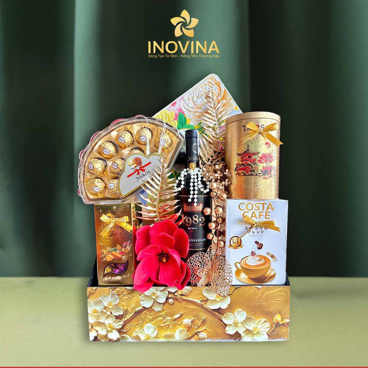 Giỏ quà Tết Xuân Vàng May Mắn