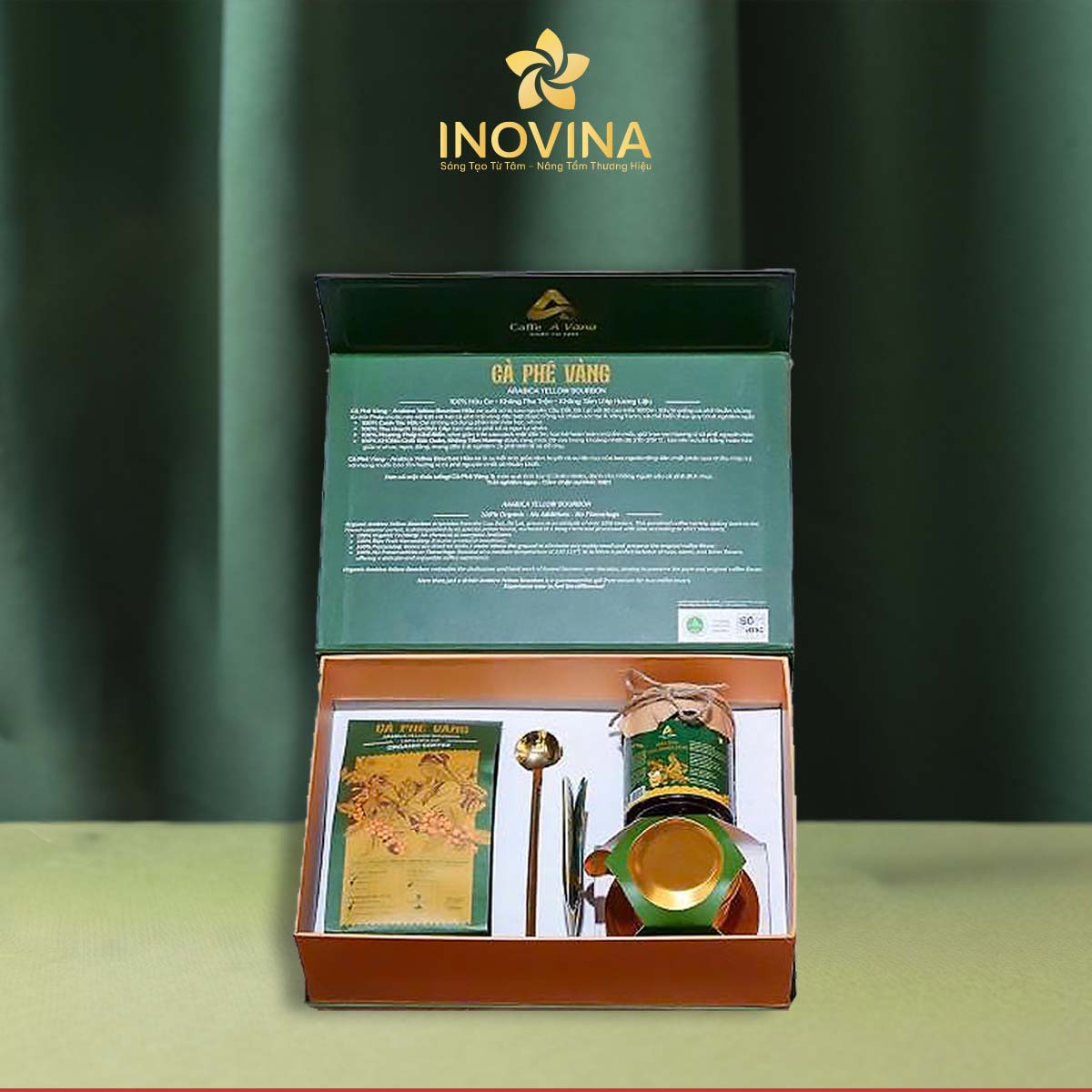 hộp quà tặng cà phê vàng