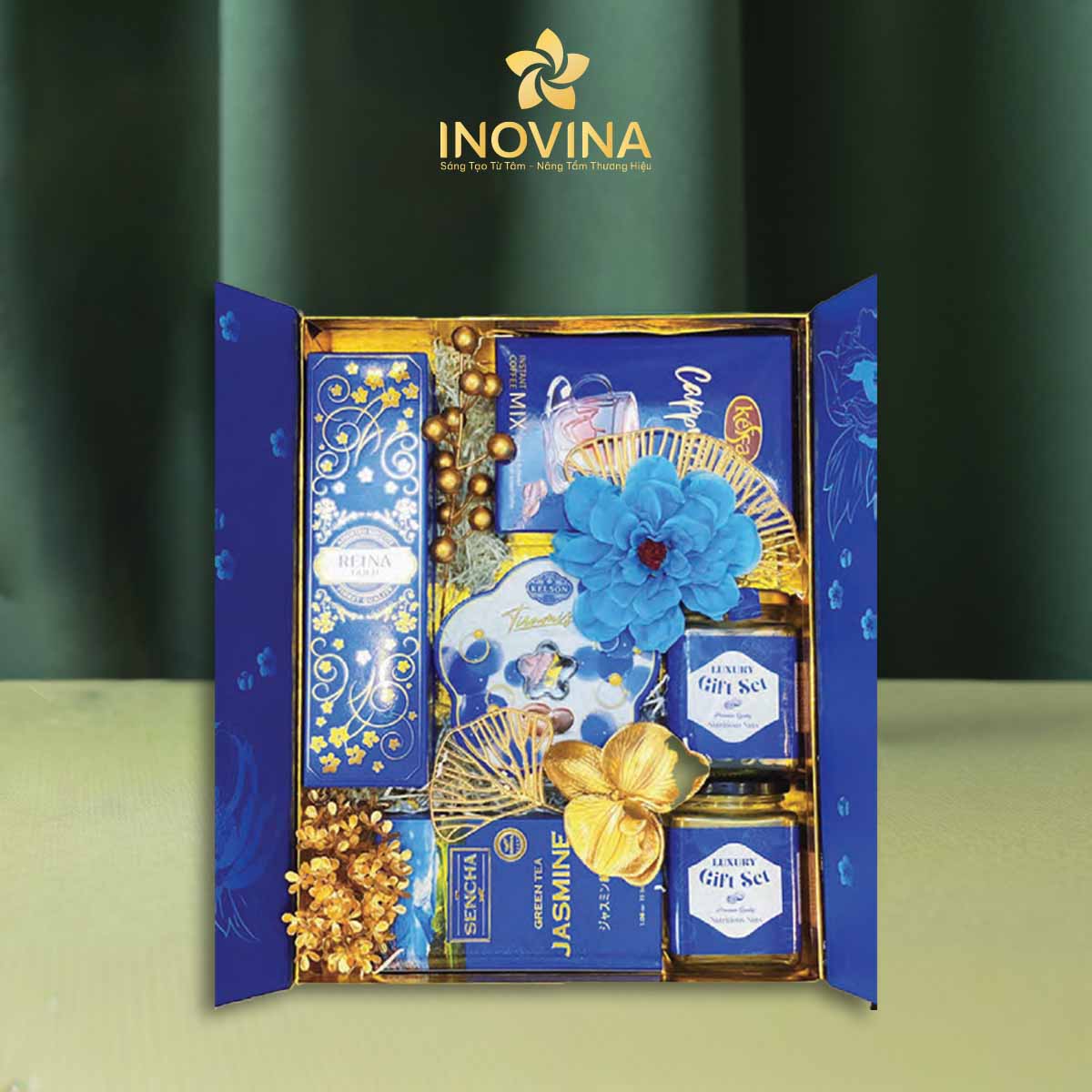 Mẫu hộp quà tết phượng hoàng sang trọng