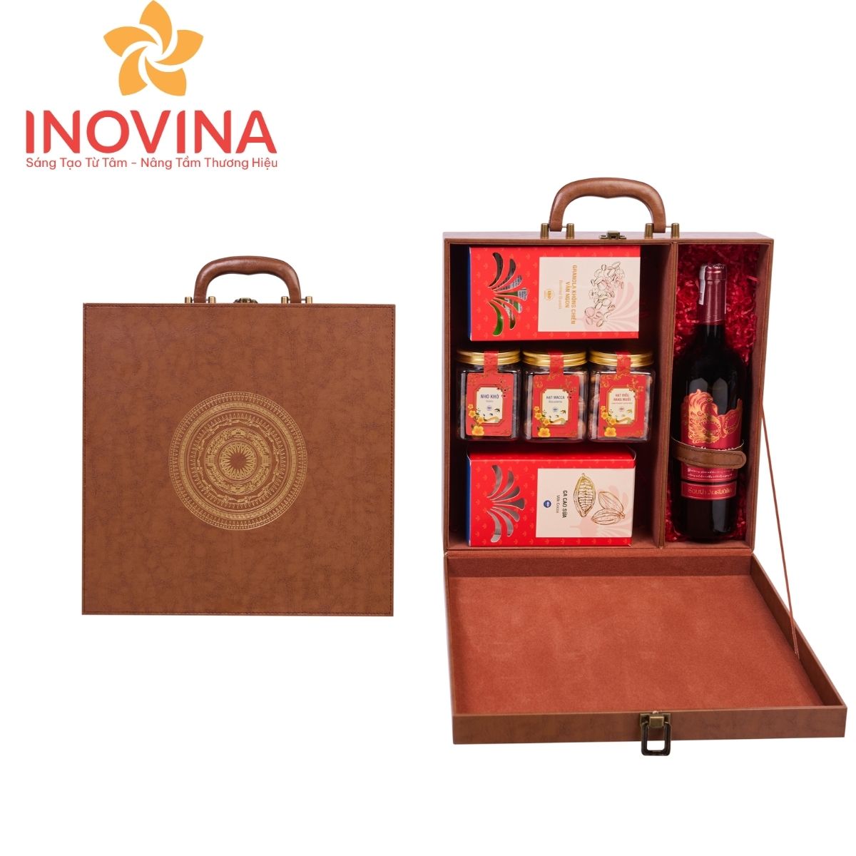 Hộp quà Tết Hộp Da Trống Đồng hộp quà tết hộp da trống đồng set 21