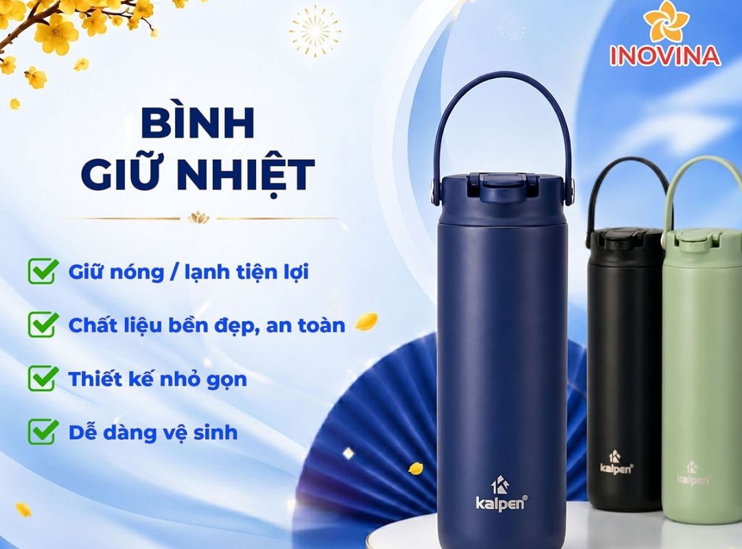 Gợi ý 5+ mẫu quà tặng công đoàn ý nghĩa và thiết thực nhất Bình giữ nhiệt in logo công đoàn, tiện dụng cho mọi hoạt động hằng ngày