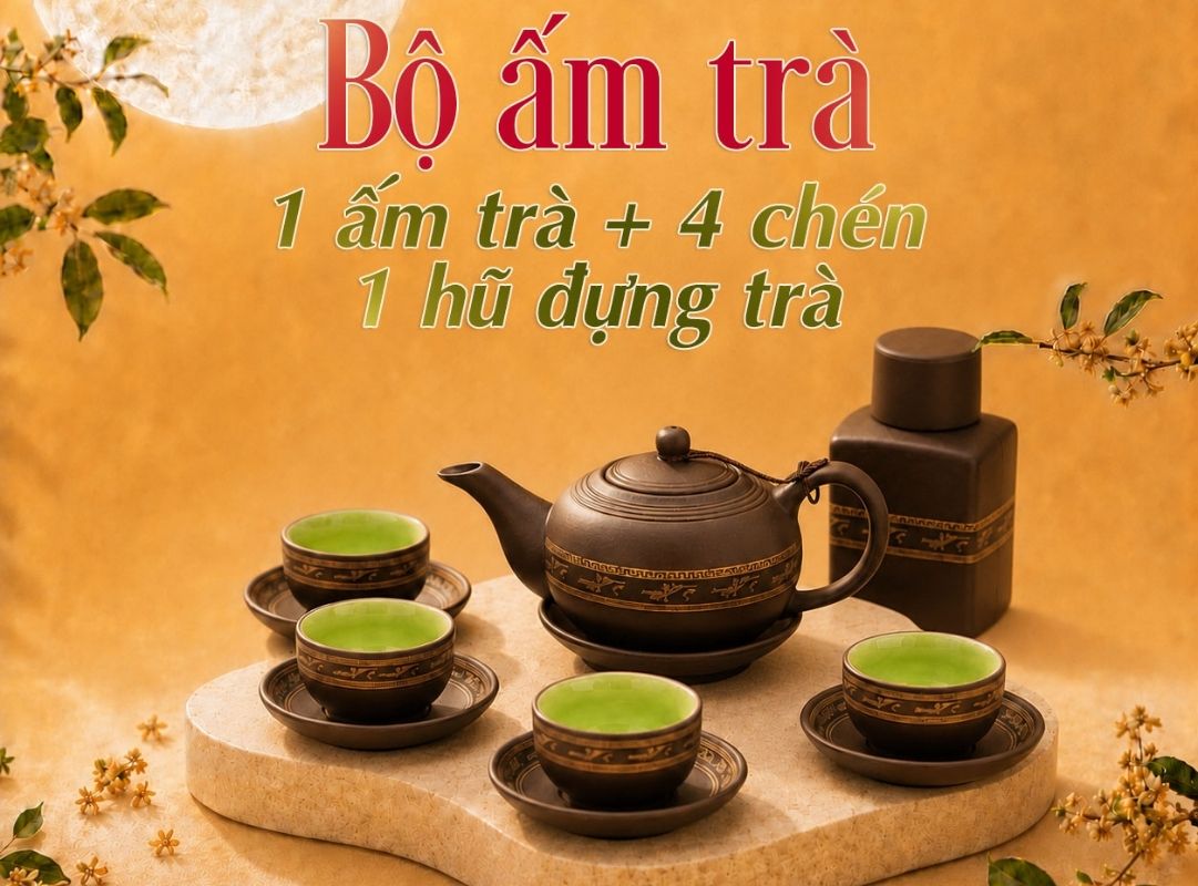 Bộ ấm trà cao cấp tô điểm không gian thưởng trà Trung Thu