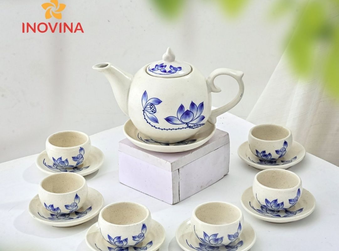 Bộ trà gốm sứ Dong Hwa hiện đại phù hợp doanh nghiệp