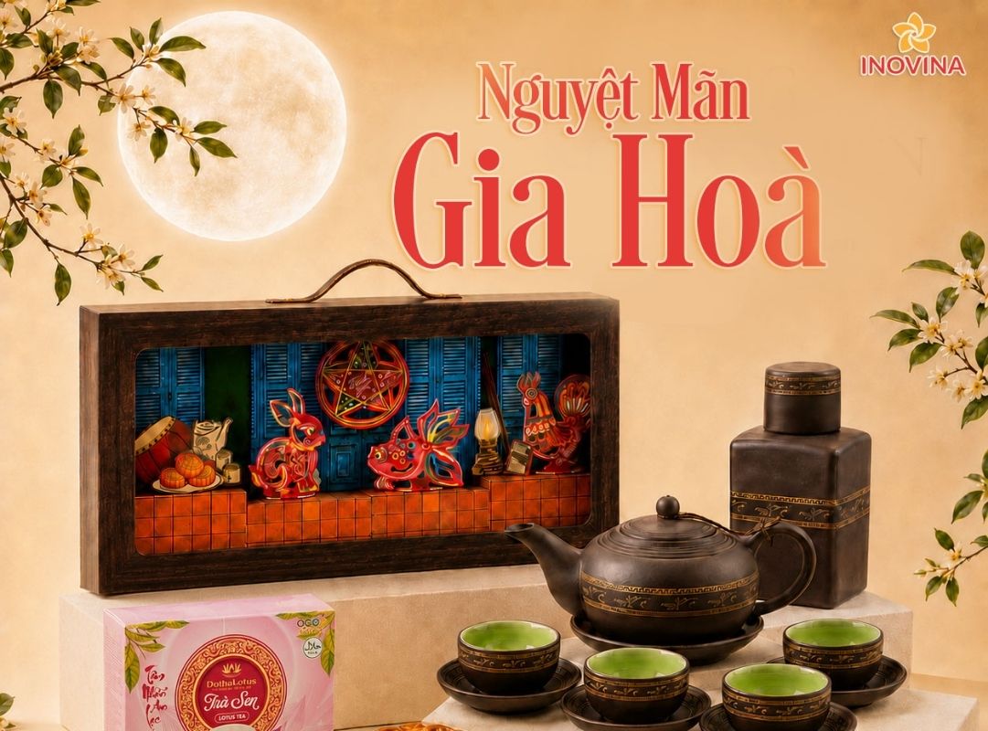 Bộ trà Nguyệt Mãn Gia Hoà trao gửi lời chúc đoàn viên viên mãn mùa trăng sáng