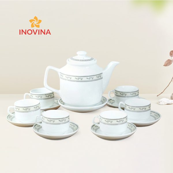 Bộ Trà Vuông Cao Chim Hạc Bạch Kim quà tặng doanh nghiệp