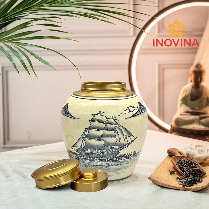 Hũ đựng trà thuận buồm xuôi gió