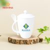 Ly sứ bầu kèm thìa quà tặng doanh nghiệp