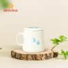 Ly sứ bầu to chấm bi 450ml quà tặng thương hiệu