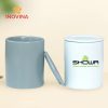 Ly sứ không quai có nắp men mát quà tặng doanh nghiệp