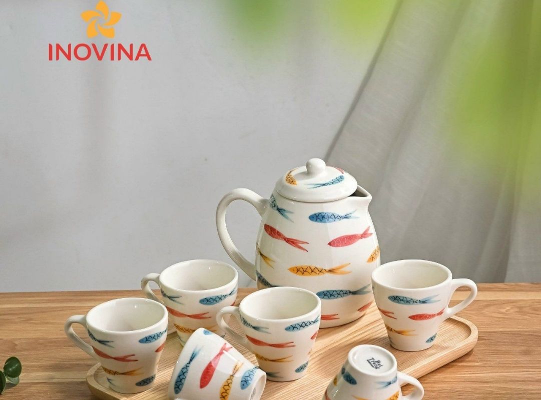Mẫu bộ trà quà tặng men bóng bền đẹp lâu dài
