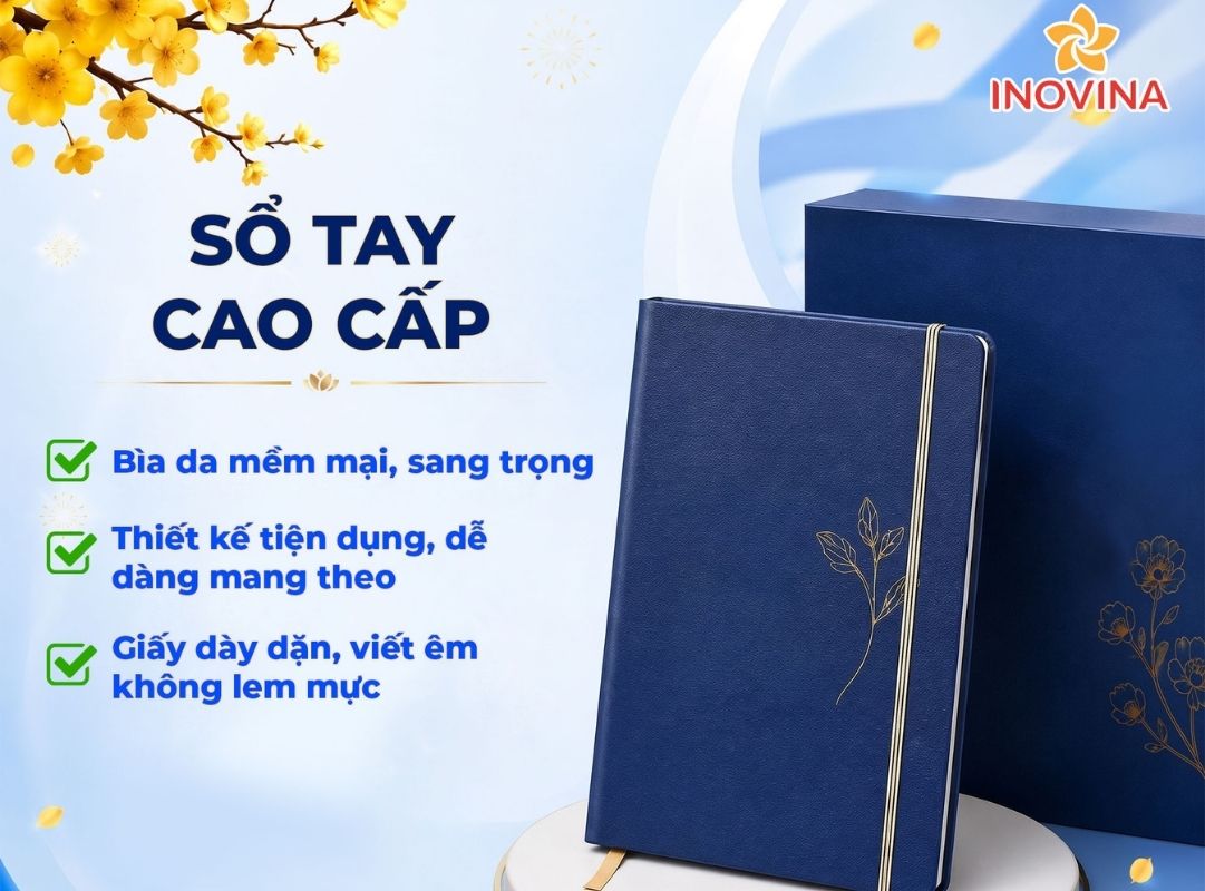Gợi ý 5+ mẫu quà tặng công đoàn ý nghĩa và thiết thực nhất Sổ tay cao cấp bìa in logo, quà tặng công đoàn thiết thực