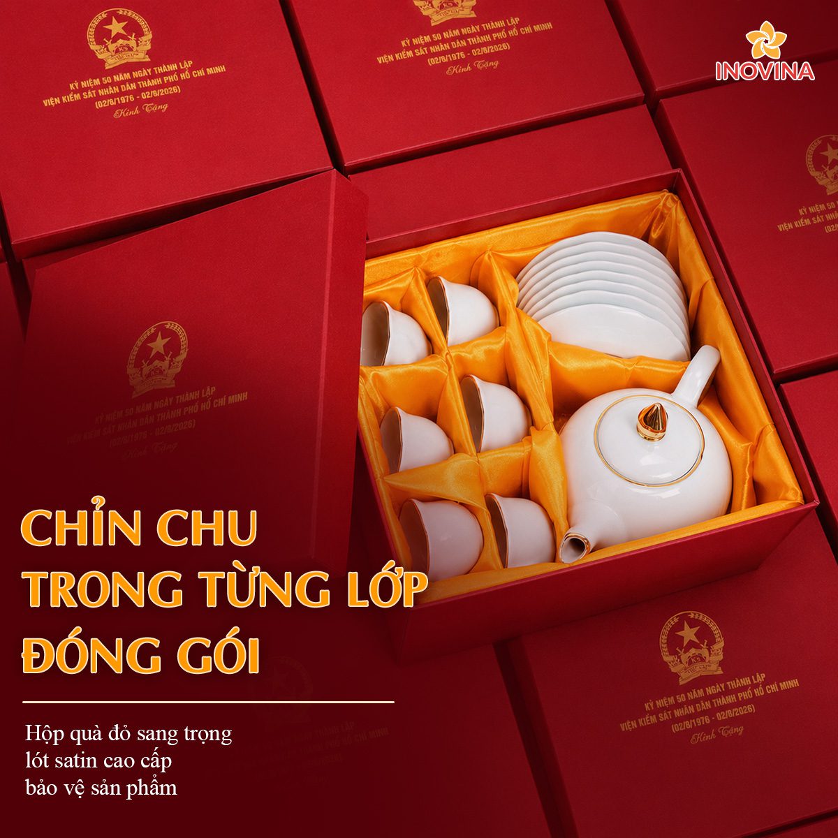 Dự Án Sản Xuất Bộ Ấm Trà In Logo Viện Kiểm Soát TP.HCM Ấm Trà In Logo Viện Kiểm Soát TP.HCM