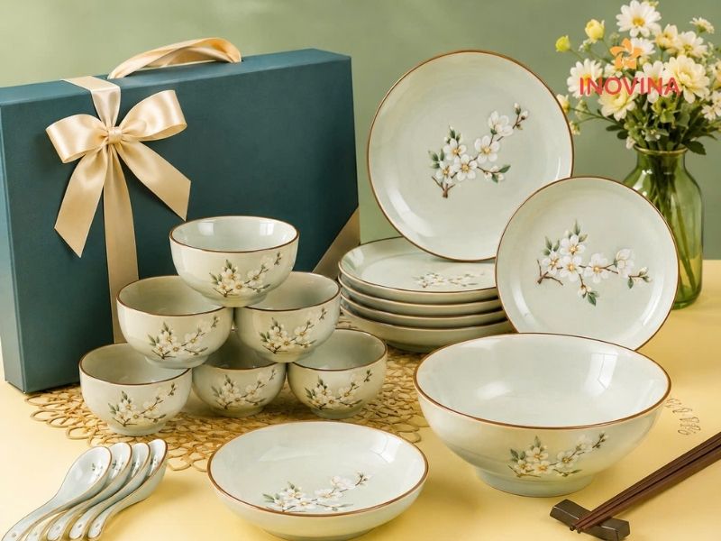 99+ Mẫu quà tặng công đoàn 28-7 thiết thực, giá rẻ Bộ bàn ăn gốm sứ in logo sang trọng cho tập thể