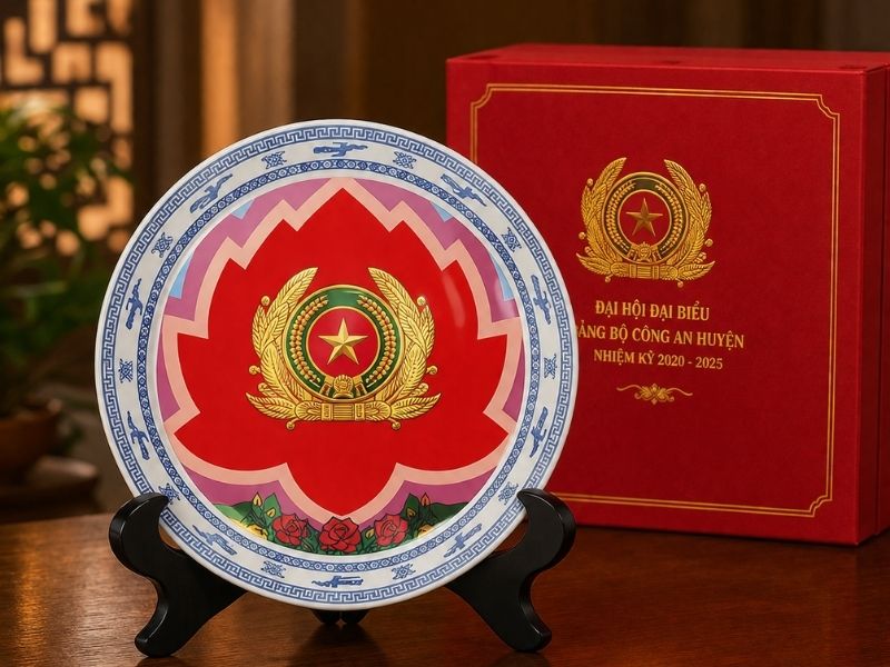 Đĩa biểu trưng in logo làm quà tặng