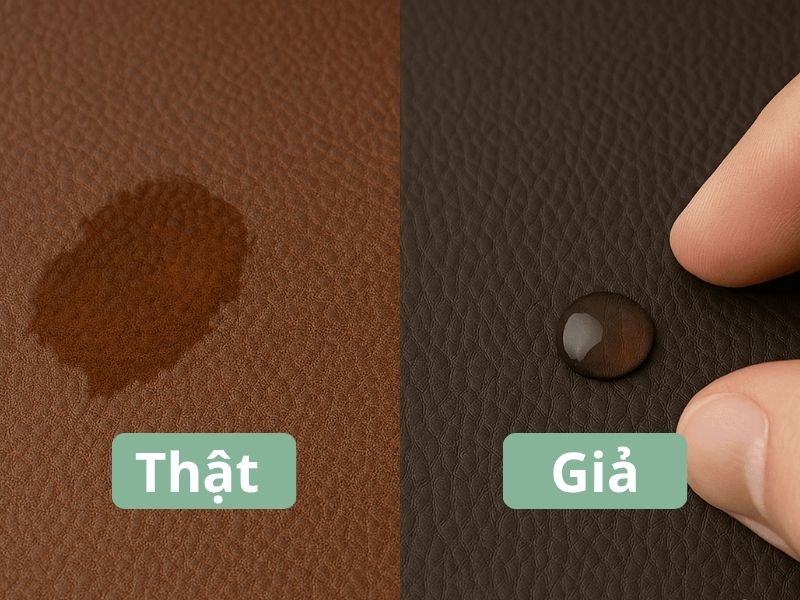 Hướng dẫn 7 cách phân biệt túi da thật và giả nhanh, đơn giản Kiểm tra độ thấm nước giúp nhận biết da thật