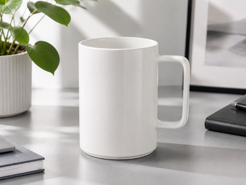 Top 10+ mẫu ly sứ trắng in logo được doanh nghiệp lựa chọn hiện nay Ly sứ dáng trụ hiện đại phù hợp nhiều không gian