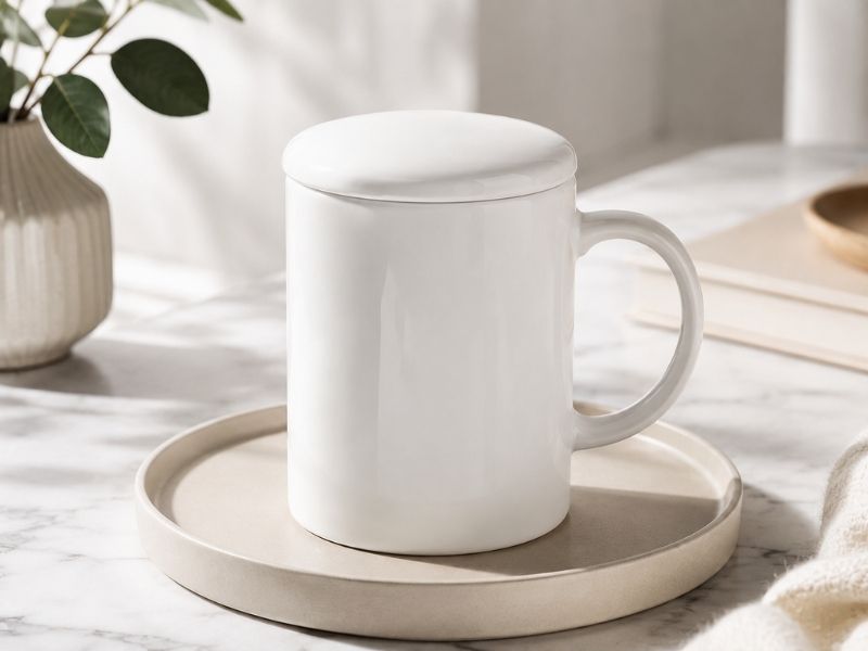 Top 10+ mẫu ly sứ trắng in logo được doanh nghiệp lựa chọn hiện nay Ly sứ quai C truyền thống bền đẹp dễ cầm nắm