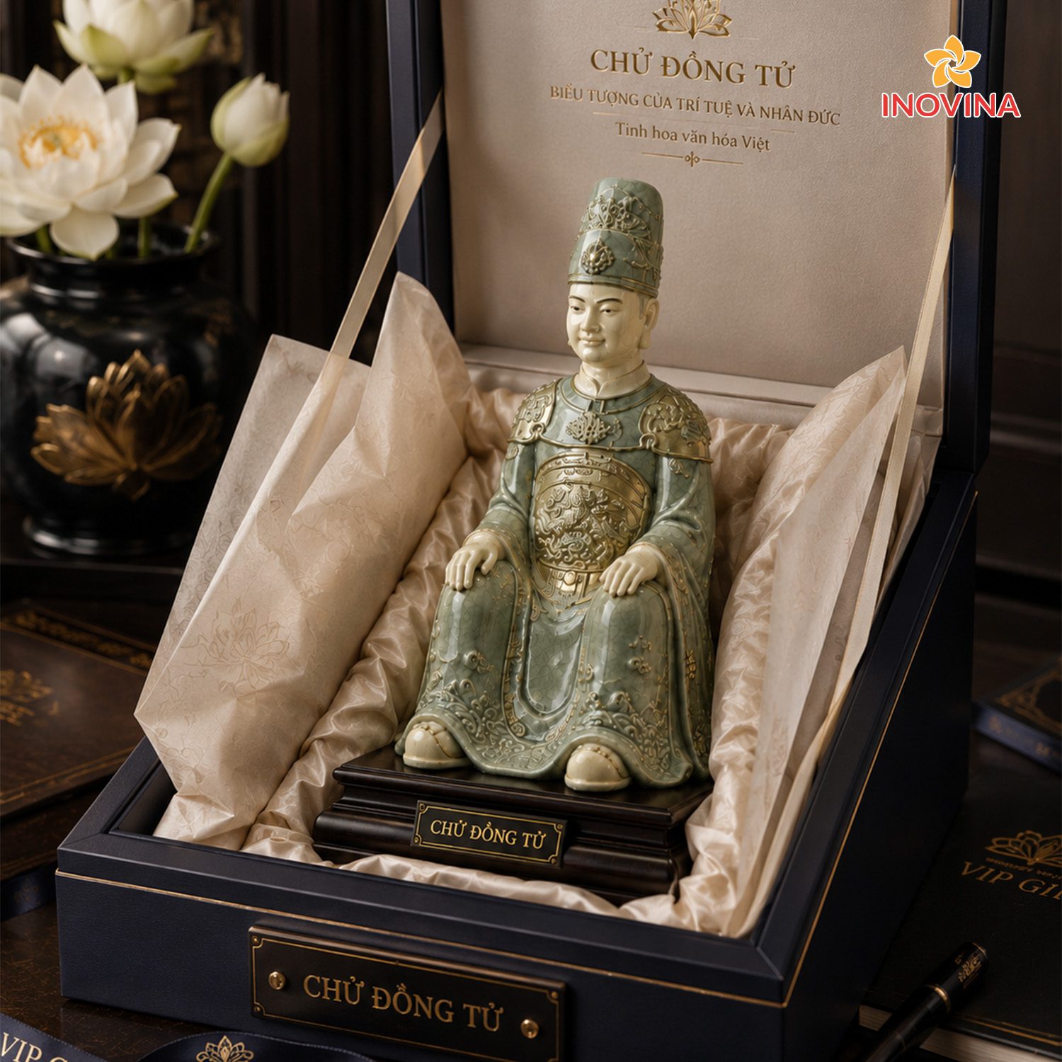 Tượng Chử Đồng Tử Gốm Sứ Nghệ Thuật - Quà Tặng Doanh Nghiệp Cao Cấp Tượng Chử Đồng Tử Làm Quà Tặng Doanh Nghiệp