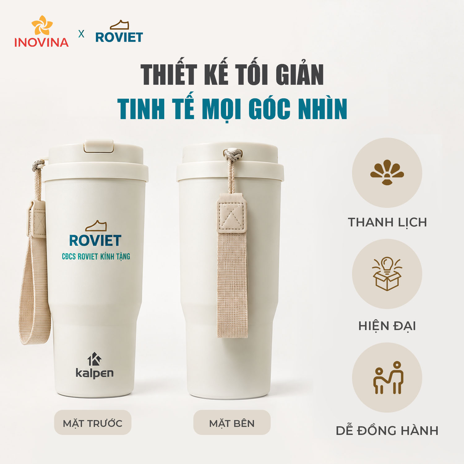 Quà Tặng Doanh Nghiệp Cốc Giữ Nhiệt In Logo ROVIET