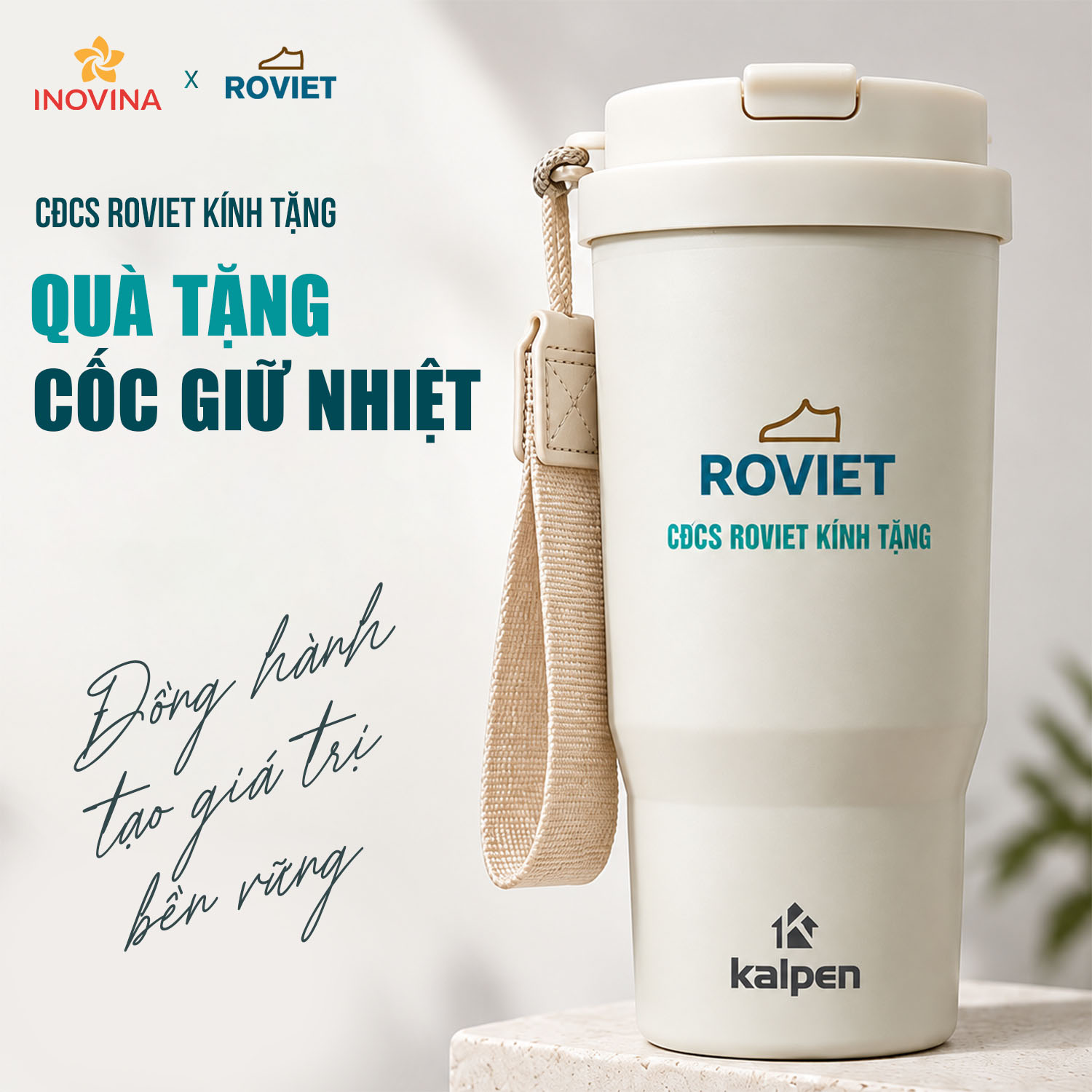 Quà Tặng Doanh Nghiệp Cốc Giữ Nhiệt In Logo ROVIET qua tang doanh nghiep coc giu nhiet in logo roviet